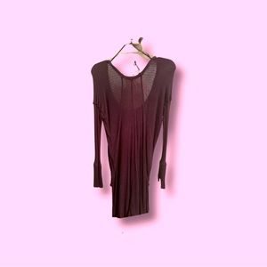 Free People Waffle Knit Long Shirt